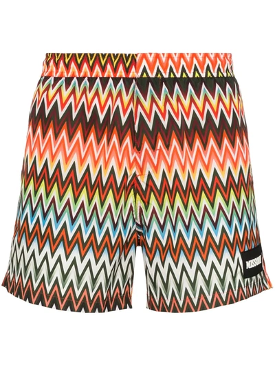 Missoni Badeshorts Mit Zickzackmuster In White