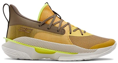 Pre-owned Under Armour  Curry 7 Zeppelin Yellow In Zeppelin Yellow/summit White-mountain Brown