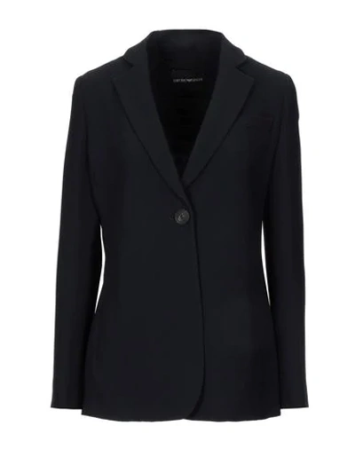 Emporio Armani Suit Jackets In Dark Blue