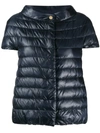 Herno Great Short-sleeved Down Jacket In Blue