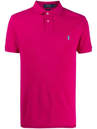 Polo Ralph Lauren Logo-embroidered Polo Shirt In Pink