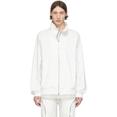 Rick Owens White Zipfront Jogger Sweater In 110 Wht | ModeSens