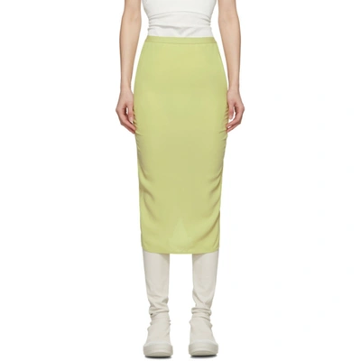 Rick Owens Green Soft Pillar Short Skirt In 32 Cornsilk