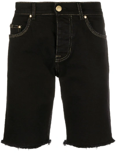 Versace Jeans Couture Men's Icon Denim Slim-fit Shorts In Black