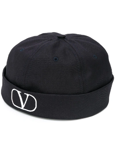 Valentino Garavani Valentino 黑色  Vlogo 毛线帽 In Black