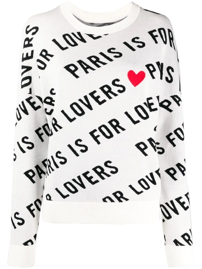 Zadig & Voltaire Paris Is For Lovers Heart Print Jumper In White