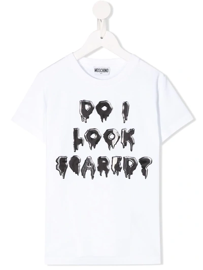 Moschino Kids' Do I Look Scared T-shirt In White