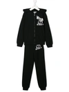 Moschino Kids' Zip-through Track Suit In Black