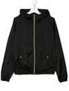 Herno Teen Quilted Panel Hooded Jacket In Black