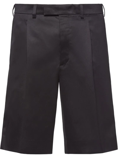 Prada Pleated Details Chino Shorts In Black
