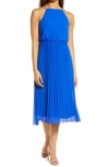 Sam Edelman Sleeveless Pleated Midi Dress In Blueberry