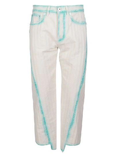 Lanvin Bleached Panelled Cropped Jeans In Multi