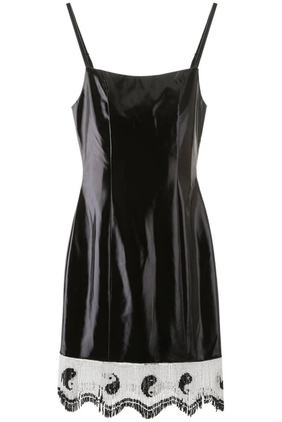 Staud Joan Beaded Hem Dress In Black