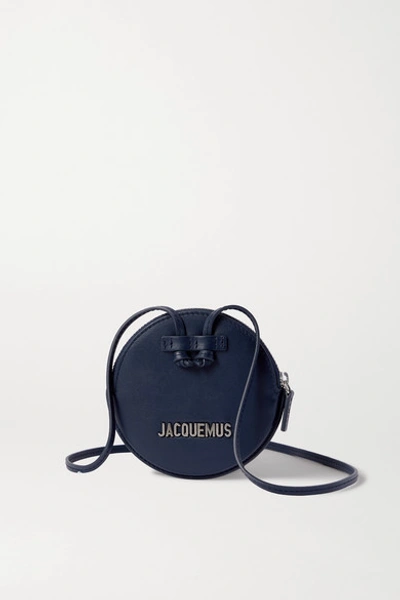 Jacquemus Le Pitchou Mini Textured-leather Pouch In Navy