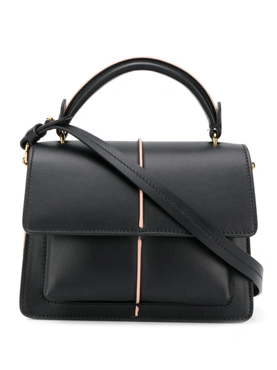 Marni Attache Mini Leather Shoulder Bag In Black