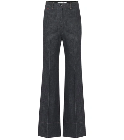Victoria Beckham High-rise Wide-leg Jeans In Mid Denim