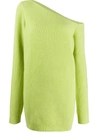 Gauge81 Isa Long Off The Shoulder Sweater Dress In Green