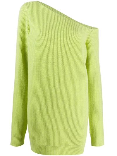 Gauge81 Isa Long Off The Shoulder Sweater Dress In Green