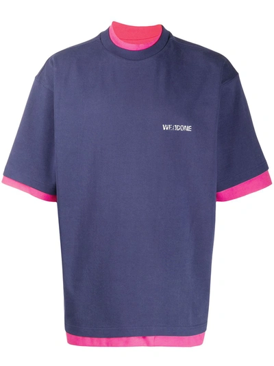 We11 Done Oversized Reversible Printed Cotton-jersey T-shirt In Dark Blue