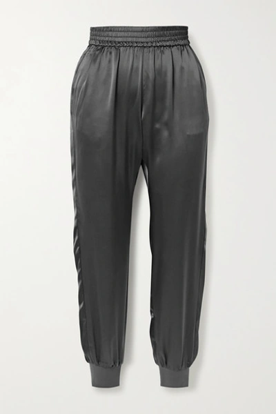 Cami Nyc The Sadie Silk-charmeuse Track Pants In Gray