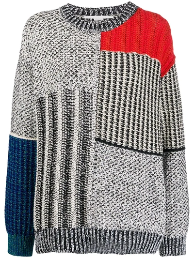 Stella Mccartney Patchwork Oversized Knitted Sweater In Multicoloured