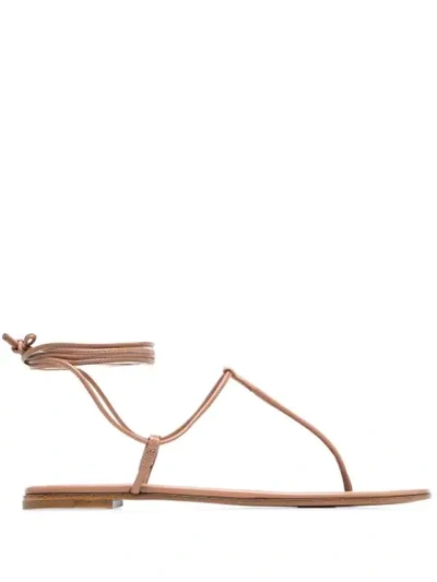 Gianvito Rossi Bijoux Leather Sandals In Neutrals