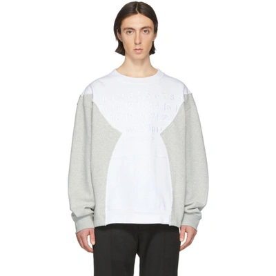 Maison Margiela Embroidered Logo & Numbers Sweatshirt In Bianco