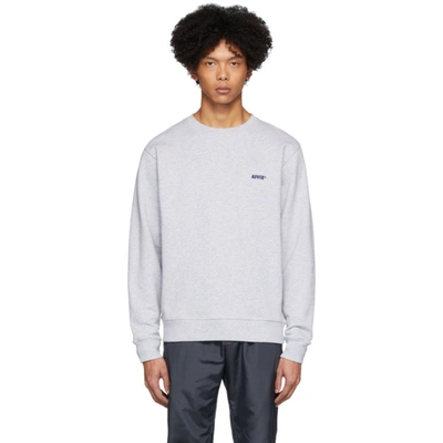 Affix Logo-embroidered Mélange Loopback Cotton-jersey Sweatshirt In Grey Marl