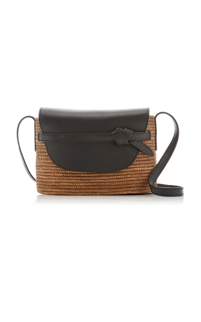 Cesta Collective Sisal And Leather Crossbody Bag In Brown
