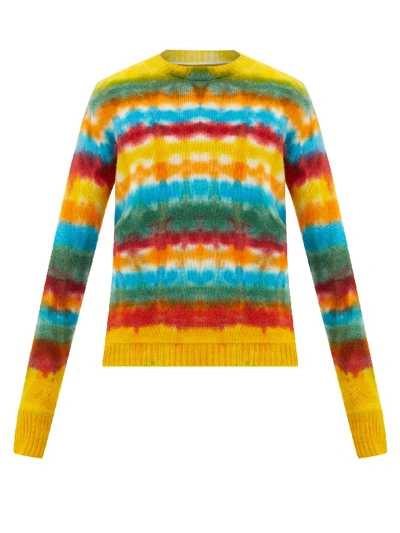 The Elder Statesman Wacky Dye Simple Cashmere Sweater In Multi