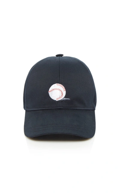Thom Browne 6-panel Embroidered Cotton Baseball Hat In Navy