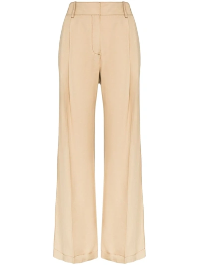 Wales Bonner Tailored Crepe Wide-leg Trousers In Neutrals