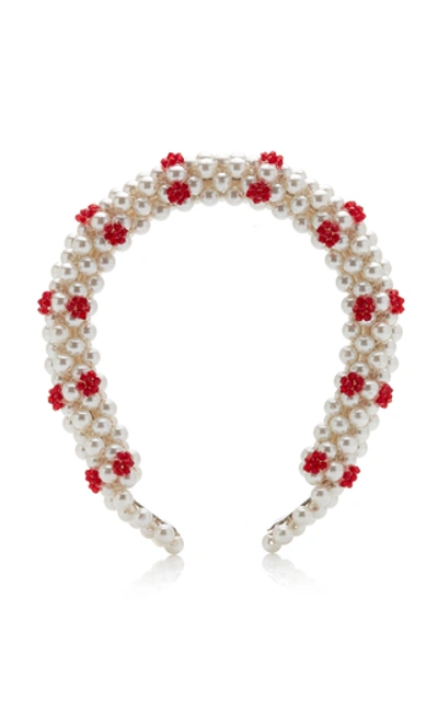 Shrimps Nelly Faux Pearl Headband In White