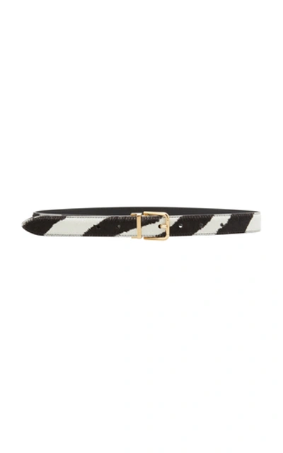 Dolce & Gabbana Zebra Print Genuine Calf Hair Belt