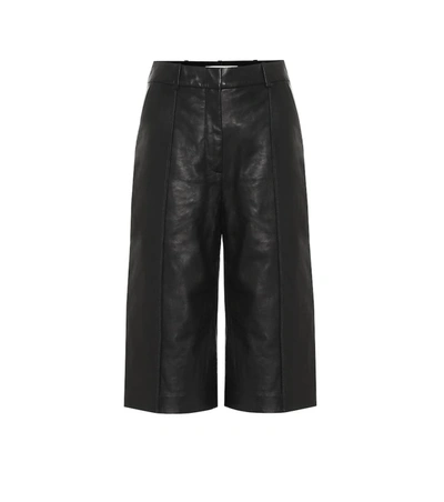 Veronica Beard Arnold High-rise Leather Culottes In Black
