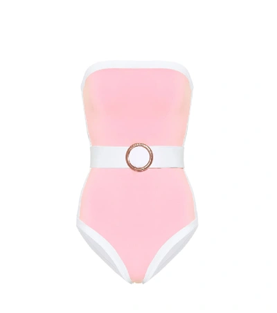 Alexandra Miro Whitney Belted One-piece Swimsuit In Pink