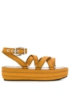 Marni Strappy Platform Sandals In Orange