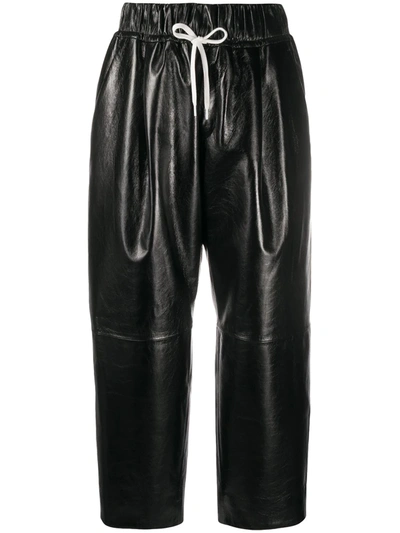 Givenchy Textured Patent-leather Wide-leg Pants In Black