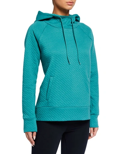 Marc Ny Performance Performance Quilted Hoodie In Coastal Teal
