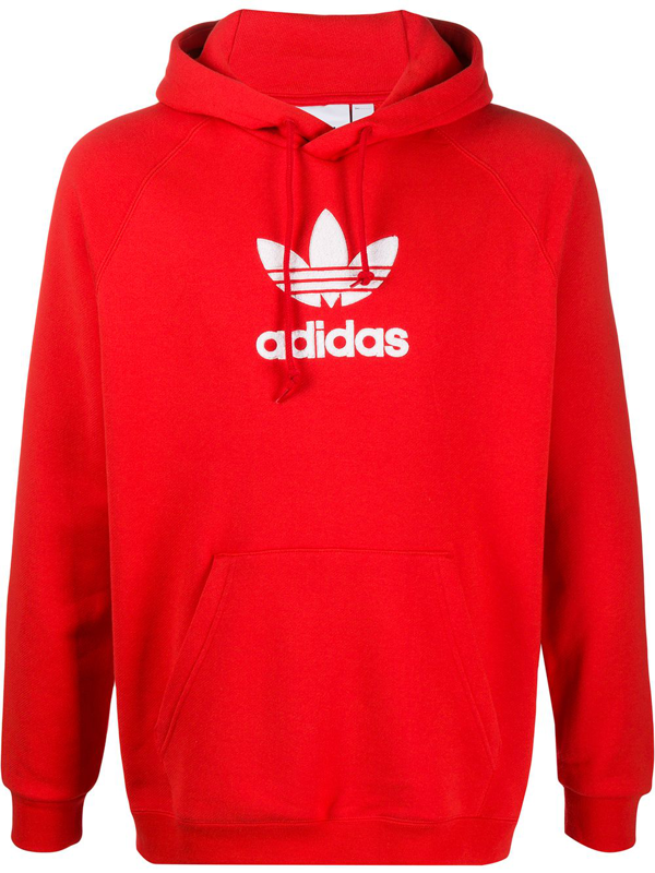 trefoil hoodie red