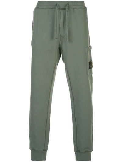 Stone Island High-rise Tapered Track Pants In Green