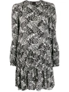 Pinko All-over Print Dress In Black