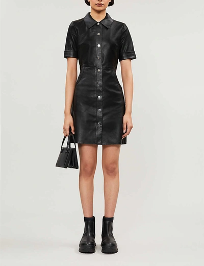 sexy faux leather dress NIGHT OUT LACE UP FAUX LEATHER MINI DRESS – AKIRA main image 0
