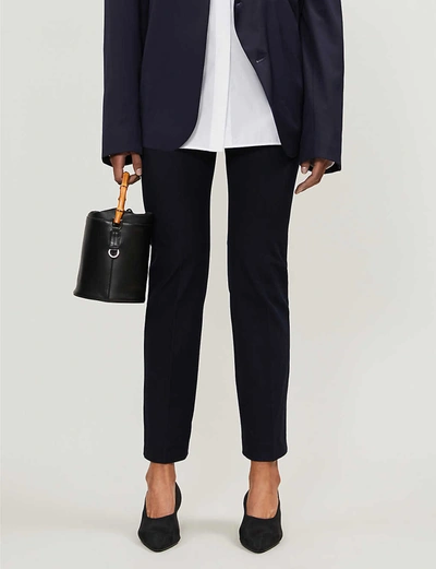 Joseph Coleman Stretch-gabardine Trousers In Navy