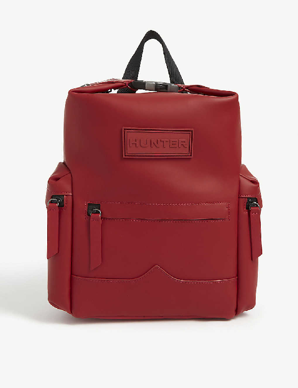 hunter rubberised leather backpack
