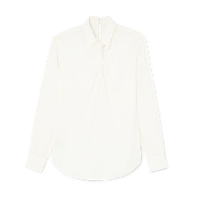 Victoria Beckham Twist-neck Shirt In Vanilla