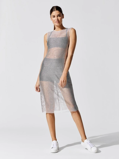 Carbon38 Novelty Mesh Dress In Silver