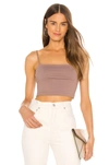 Susana Monaco Thin Strap Crop Tank In Coco