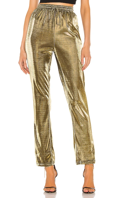 Superdown Marlow Shimmer Pant In Gold