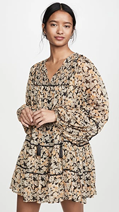 free people free swinging mini dress Free People Free Swinging Floral-print Chiffon Mini Dress
